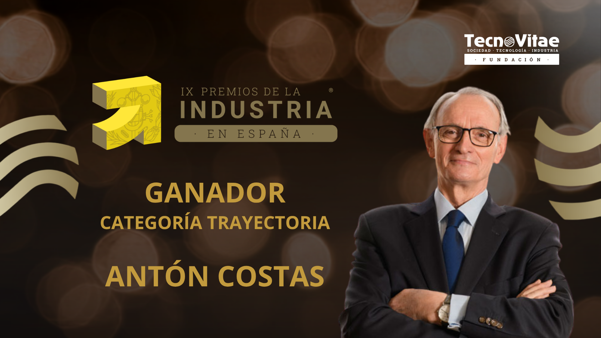 Antón Costas, presidente del CES, homenajeado en los IX Premios de la Industria en España por su «excelsa» trayectoria
