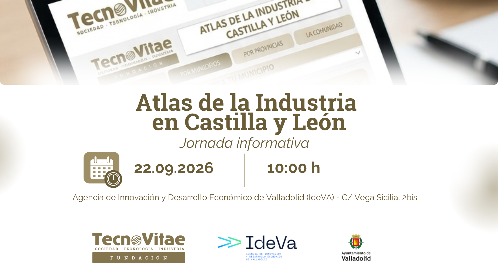 TecnoVitae organiza una jornada informativa en IdeVa sobre el Atlas de la Industria en Castilla y León