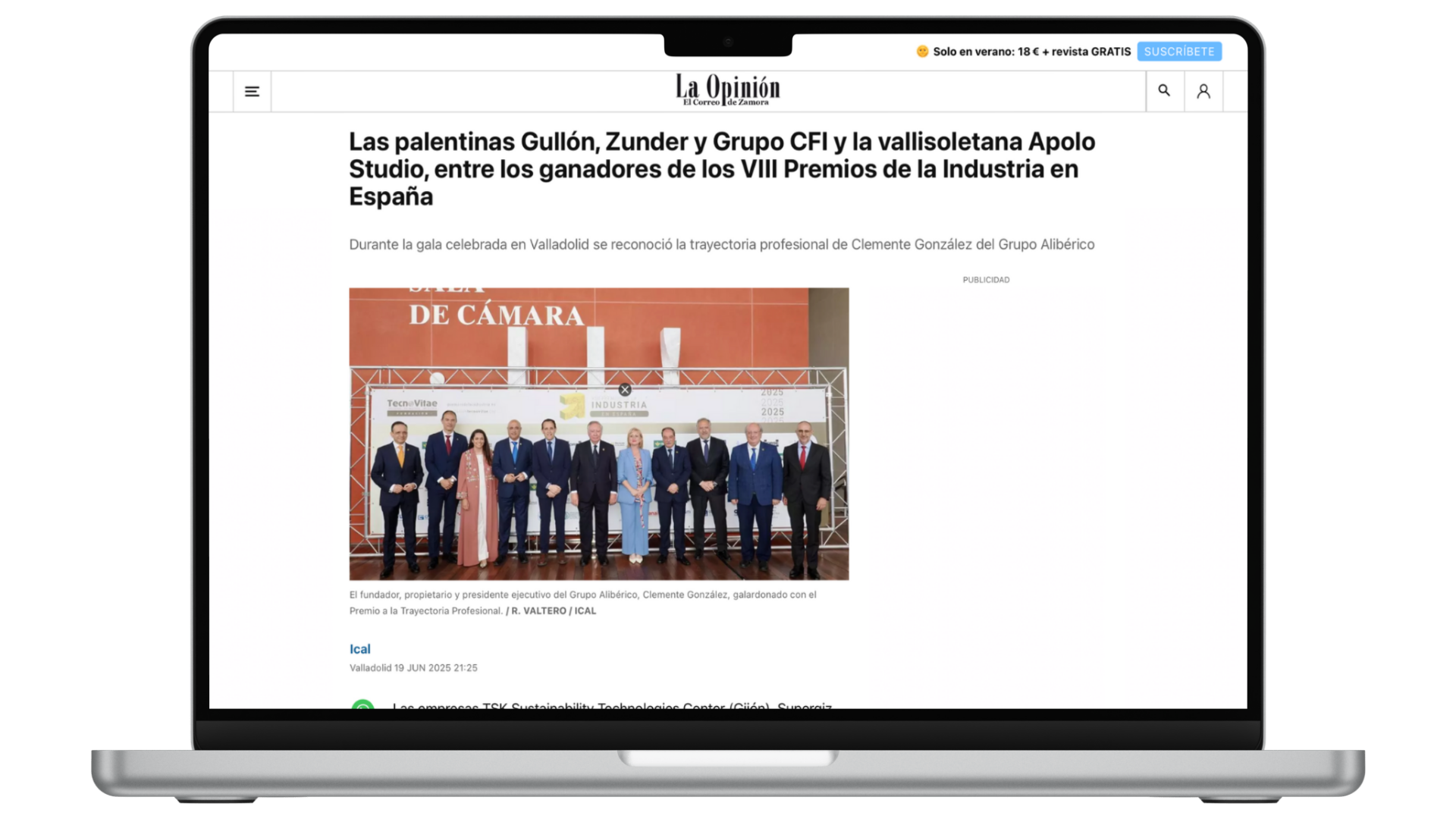 Medios VIII Premios de la Industria en España