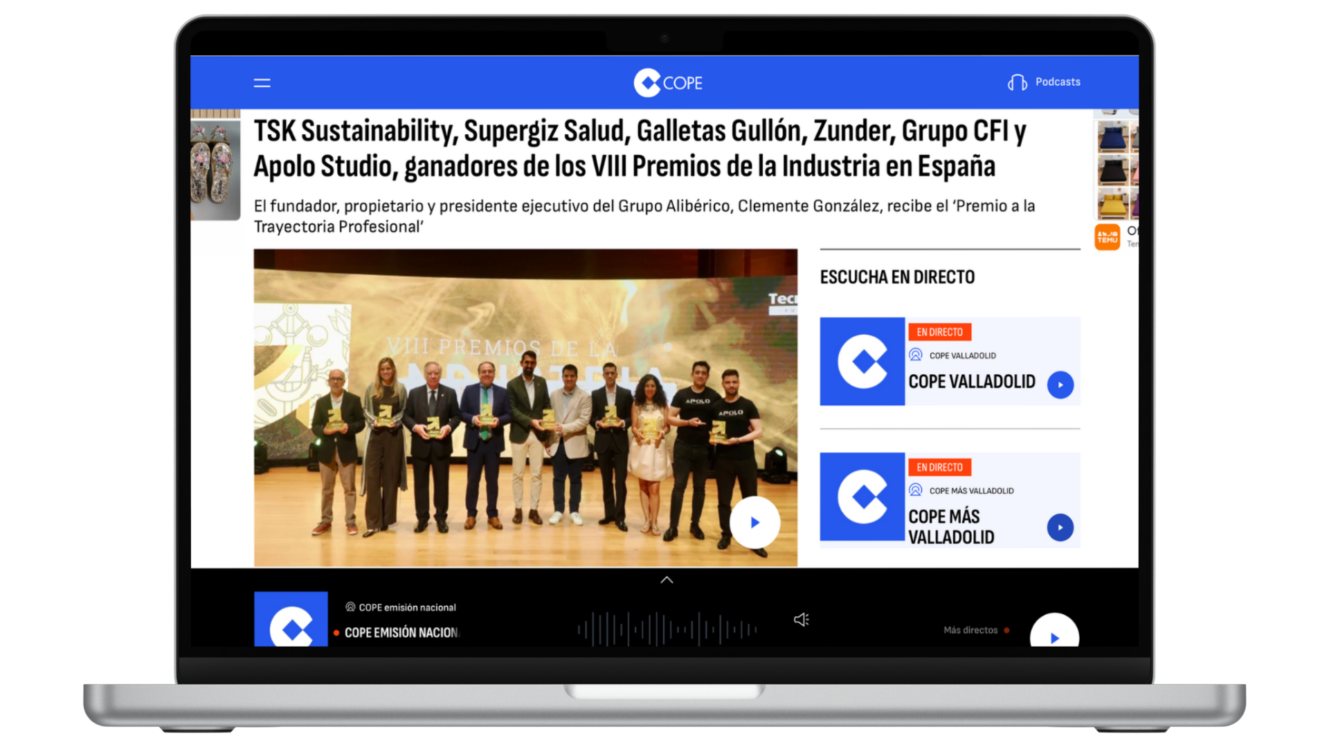 Medios VIII Premios de la Industria en España