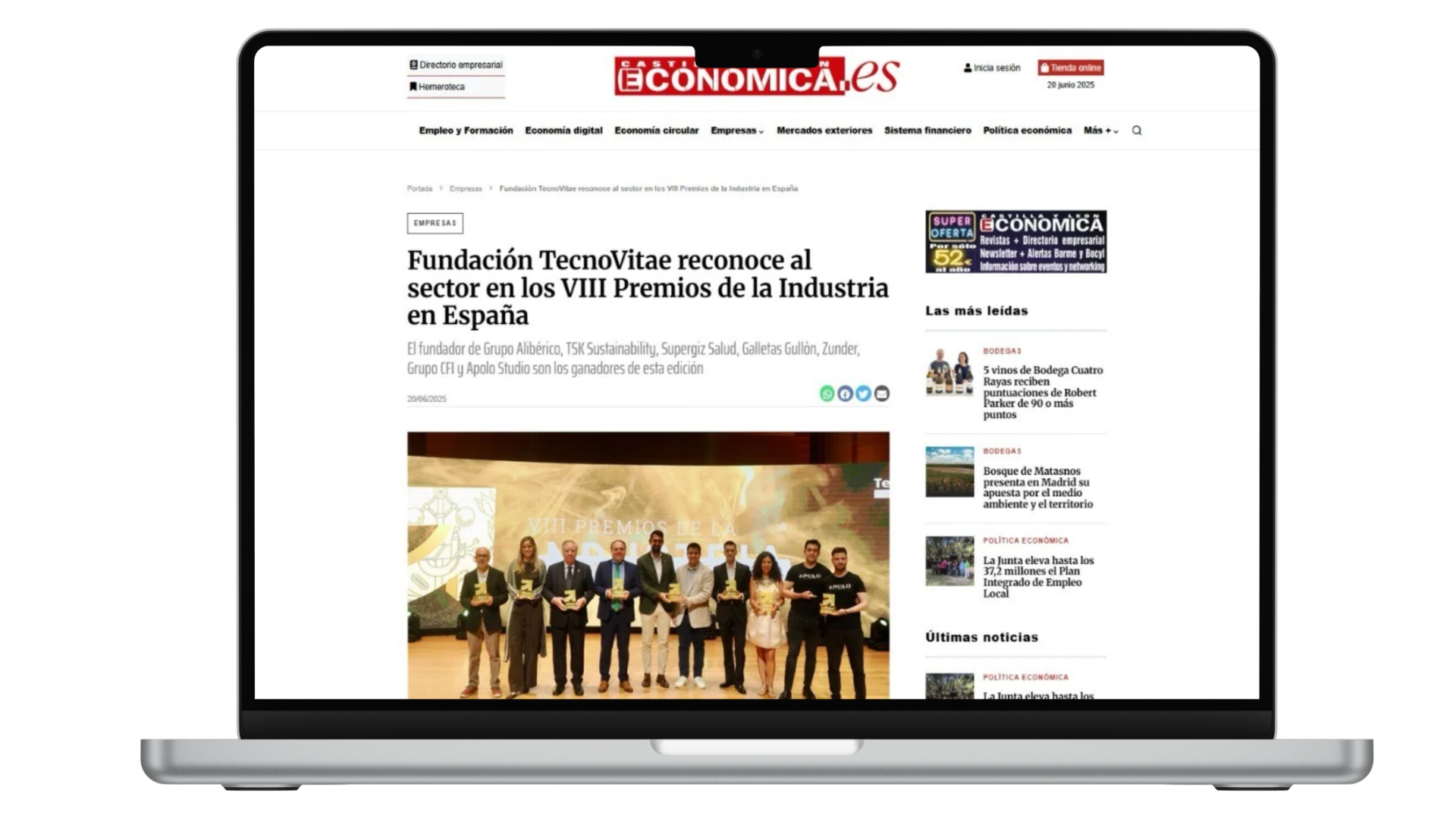 Medios VIII Premios de la Industria en España